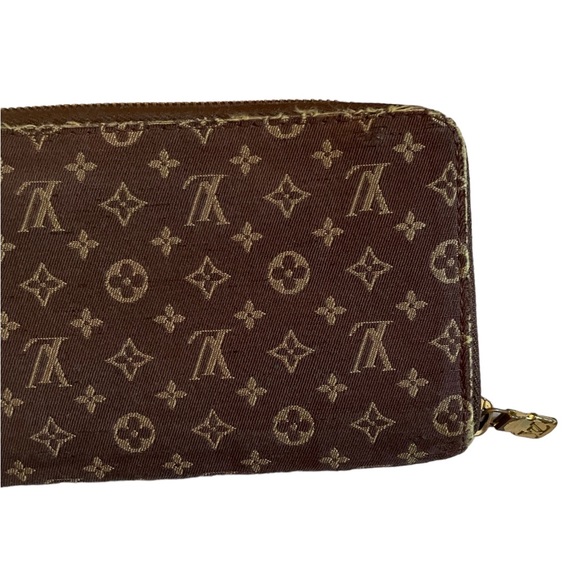 Authentic Louis Vuitton Brown Monogram Mini Lin Zippy Wallet - Picture 15 of 16